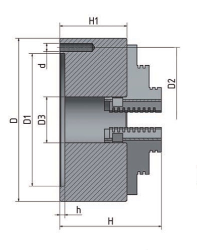 3-čelisťové sklíčidlo Ø 250 mm (K11-250A)