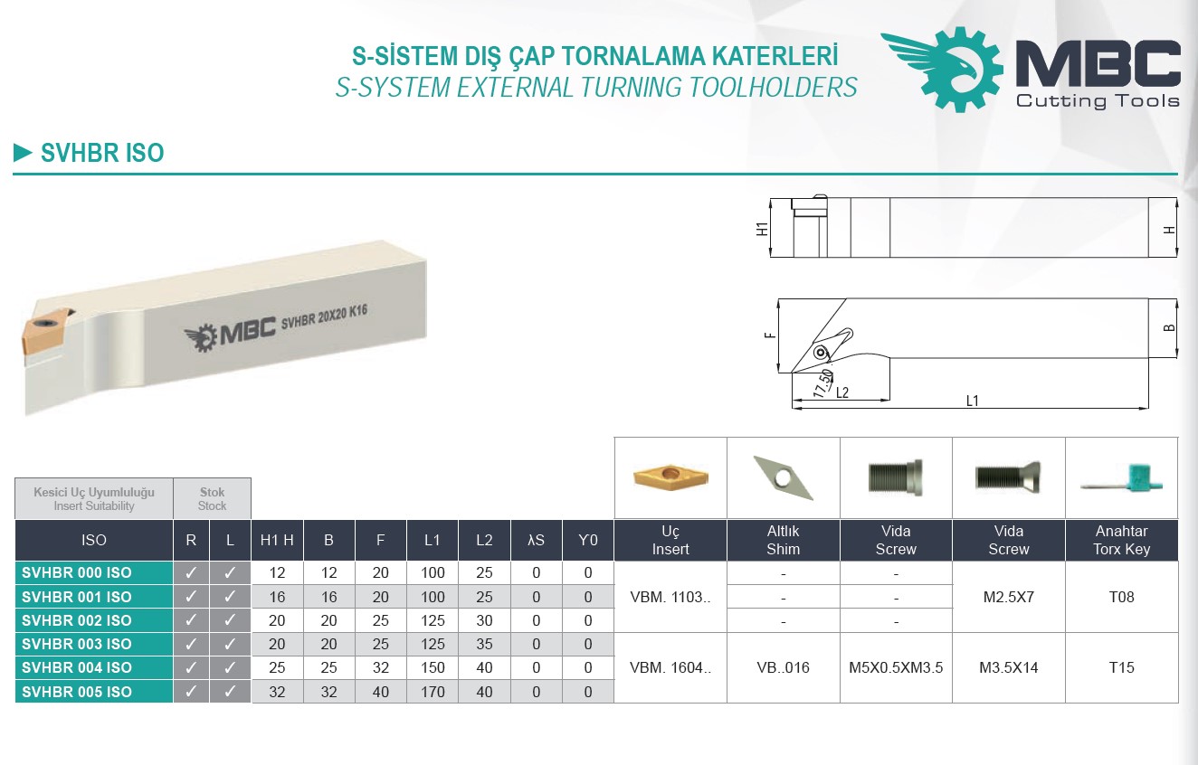 Soustružnický nůž SVHBL 005 ISO 32x32 (16)