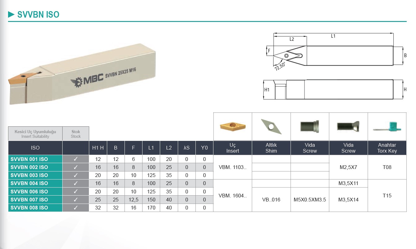 Soustružnický nůž SVVBN 004 ISO 16x16 (16)