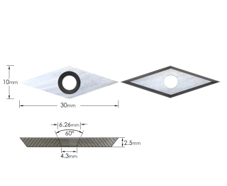 Výměnná břitová destička 10x30x2,5mm na dřevo